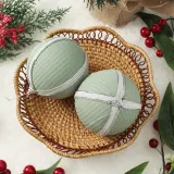 퓨어그린 패브릭 장식볼 2P(10cm) (화이트라인)
