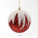 루비레드 글리터 장식볼 2p(10cm) (눈의여왕)