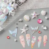 네일아트 여름바다 진주 조개 불가사리 파츠 믹스 세트
