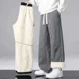 남성 와이드 팬츠 기모 밴딩 바지 일자 루즈핏 데일리룩