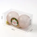 시스루 레이스 장식볼 2p(10cm) (샴페인골드네트)