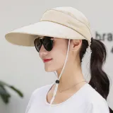 쉴드업 완전무장 썬캡 베이지 챙넓은 돌돌이 여름모자