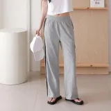 여성 와이드 트레이닝팬츠 두줄 주머니 밴딩 조거 팬츠