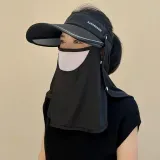 자외선차단썬캡탈부착마스크형모자블랙