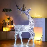 140cm LED 럭셔리 크리스마스 사슴 장식(실버)