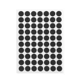 10mm 컬러 원형 스티커 60매(블랙) 단색 문구스티커