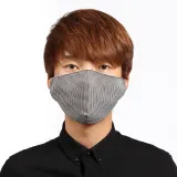 체크패턴 다회용 면마스크/빨아쓰는 입체마스크(블랙)