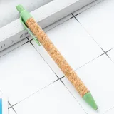 코르크 유성볼펜(그린) 노크식볼펜