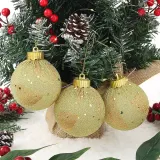블링 글리터 장식볼 3p(8cm) (샤인골드)