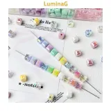 키링 8mm DIY 사각 투명 오로라 큐브 비즈
