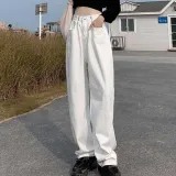 와이드 흑청 데님 팬츠 여성 캐주얼 청바지 하의