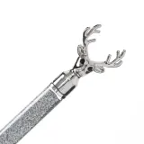 반짝이 사슴 유성볼펜(실버) 검정펜