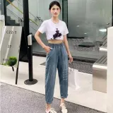 밴딩 데님 팬츠 여름 청바지 와이드 면바지