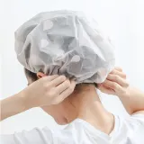 머리캡 타올캡 물방울 욕실용품 핑크 드라이캡