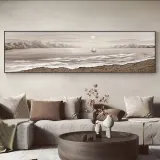 석양이 지는 바다 벽걸이 액자 (B) (150cmx40cm)