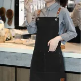 레더원 캔버스 방수 앞치마 공방 카페 미용 앞치마