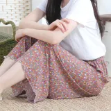 여름 잠옷 촌캉스 꽃 나염 플리츠 주름원피스 플라워 원피스 주름통바지 편안한 통바지