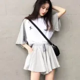 여성 트레이닝복 상하의 세트 반팔 치마바지 미니 스커트 구성