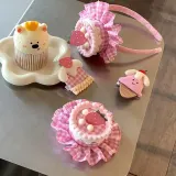 아기케이크모자 케이크 소녀 생일 미니 케이크 달콤한 스타일 헤어 액세서리 핑크 모자 머리띠