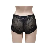 플라워 망사 레이스라인 아웃핏 여성 미디팬티 블랙