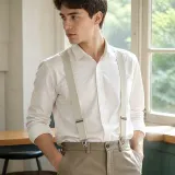 국산 남자 연카키 남성 하객룩 도트 정장용 땡땡이 사계절 멜빵 물방울 서스펜더