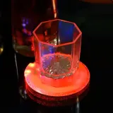 홈파티 자동 LED 컵받침 레드 술잔코스터 10cm