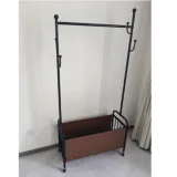 수납 바구니 이동식 행거 80cm (블랙프레임)