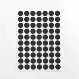 10mm 컬러 원형 스티커 60매(블랙) 단색 문구스티커