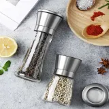스텐 후추 그라인더 소금 깨 유리 양념통 180ml 200ml 히말라야소금그라인더 통후추그라인더