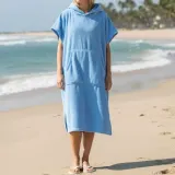대형 극세사 간편 후드 비치 판초 타월