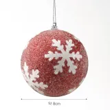 루비레드 글리터 장식볼 3p(8cm) (반짝이눈결정)