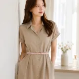 로아 클래식 얇은 여성 벨트 (핑크) 심플 가죽 벨트