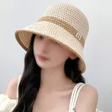 버킷햇 여성 벙거지 모자 트윙클 장식 밀짚모자 스타일
