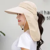 쉴드업 완전무장 썬캡 베이지 챙넓은 돌돌이 여름모자