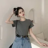 4컬러 무지 이너 라운드 여성 반팔티