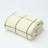 뽀송데이 30수 코튼 바스타월 70x140cm 체크 화이트