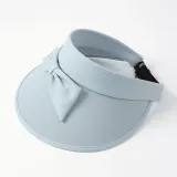 모던걸 리본 돌돌이 썬캡 비치 산책 여름모자 스카이