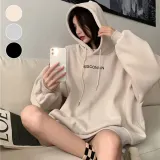 오버핏 앞뒤 영문프린팅 후드 집업티 ERD-261