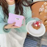 캔디 파스텔 스트라이프 순면 미니파우치