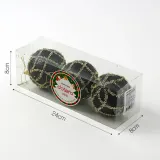 블랙시크 글리터 장식볼 3p(8cm) (다이아체크)