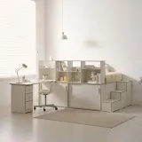 파티션 빅수납 침대 SS 1200 책상 세트 A