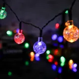태양광 LED 30구 스노우볼 가랜드 전구(4m)야외조명등