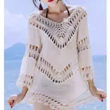 헤링본 비치커버업 미니원피스