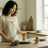 원목 해산물 세척솔 전복 조개 손잡이 주방 브러시