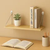 공간데코 벽선반 (50x19.5cm)(내추럴우드) 무타공선반
