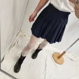 여성 플레어 스커트 네이비 데일리 치마 교복
