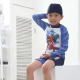 어벤져스 남아 수영복 주니어 긴팔 래쉬가드 수모 3p