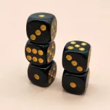 1PCS 블랙골드 주사위