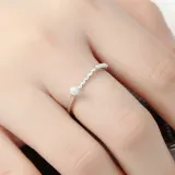[비쥬홀릭] 실버925 백금도금 진주 큐빅 은반지