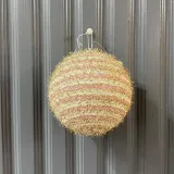 핑크블라썸 패브릭 장식볼 2P(10cm) (골드&핑크)